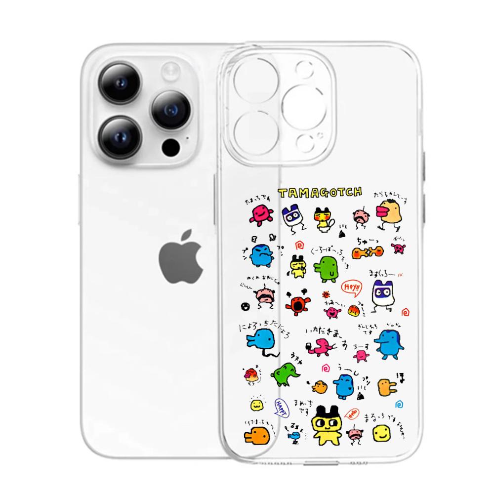 Cute Game T-Tamagotchis Phone Case For iPhone 16,15,14,13,12,11 Pro,Max,Plus,X,XS,XR,SE,Mini Transparent Silicone Soft