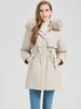 Pie overcome women's winter fashion thickened long cotton-padded coat, thin in the waist, trendy cotton-padded fur collar new