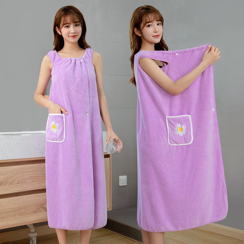 New 2024 Summer Bath Skirt Robe for Women - Soft and Absorbent Cotton Towel Wrap