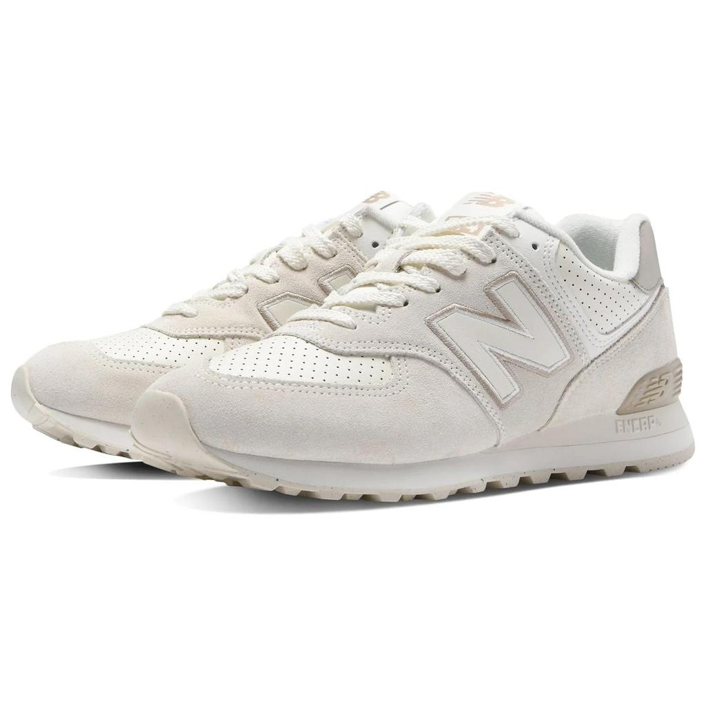 New Balance Nb 574 Comfortable Versatile Shock Absorption Low Top Casual Shoes Unisex Sneaker White Gray Brown U574NBS