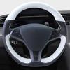 Car Steering Wheel Cover Black  Leather Suede Braid For Tesla Model S 2009- Model X 2012- Car Accessories