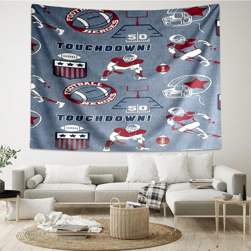 American-football Print Tapestry, Backdrop, Easy Setup, Ideal for Bedroom, Office & Living Room, with Aesthetic Wall Hanging Decor.