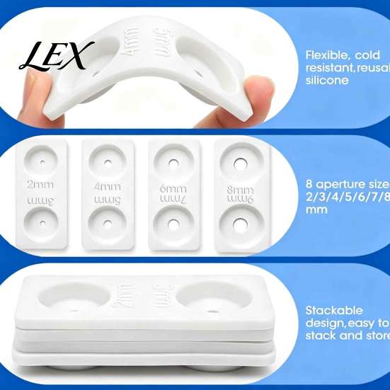 Dermatology Treatment Accessory 4Pcs Silicone Liquid Nitrogen Spray Baffle, 8 Interchangeable Aperture Sizes, 2-9mm Cold Baffle for Controlled Spray,