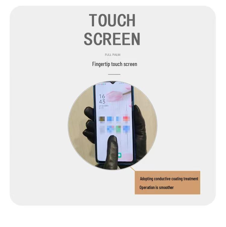 Мужские кожаные перчатки из овчины с сенсорным экраном: Теплые, на флисовой подкладке, непродуваемые для осенне-зимних поездок за рулем/на мотоцикле