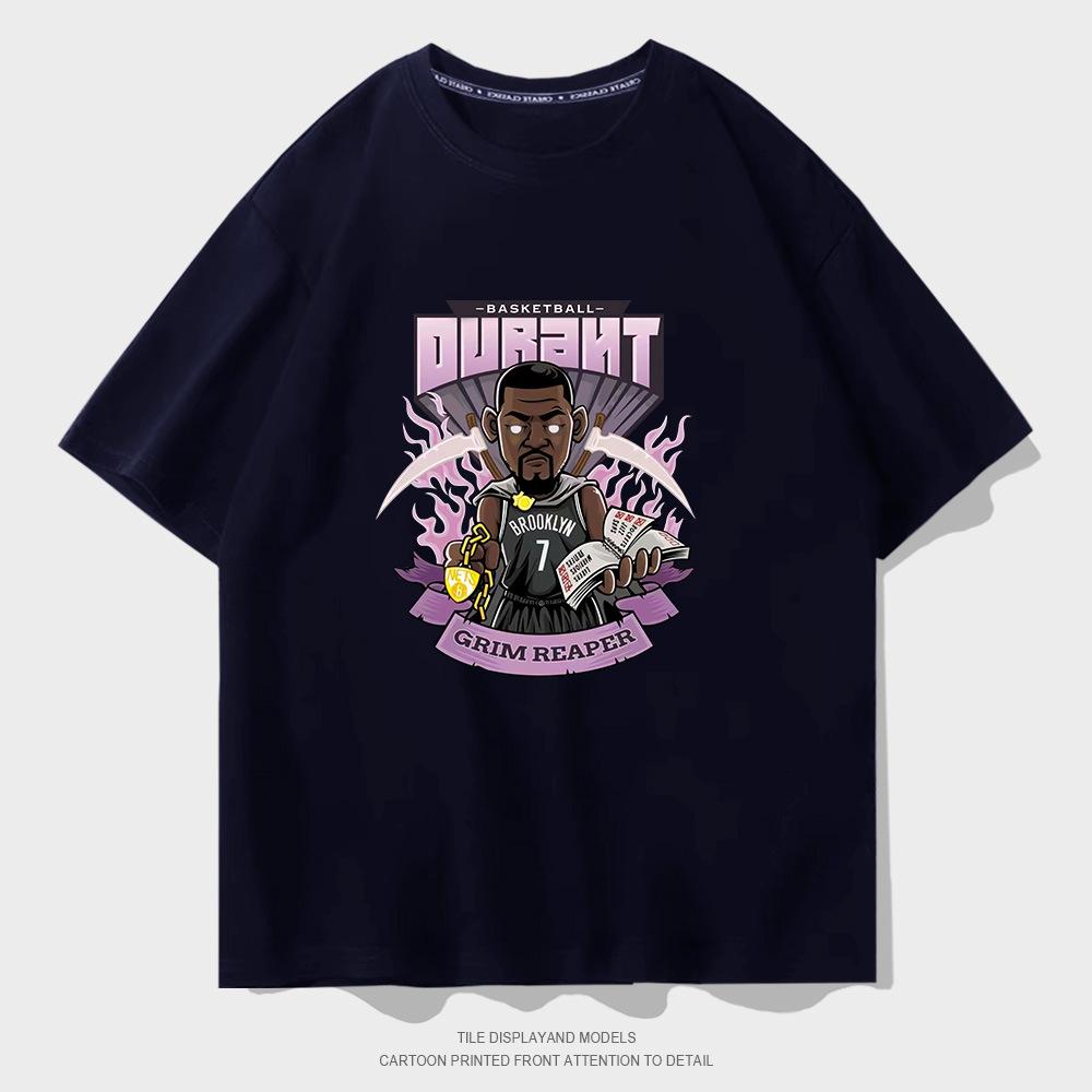 2022 Summer Nets Durant Basketball Training T-Shirt Men's Cotton Loose Large Size Casual Short Sleeves