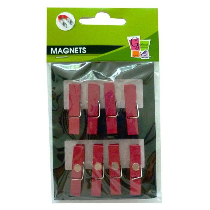 8 PINCES A LINGE BOIS MAGNET BORDEAU 35