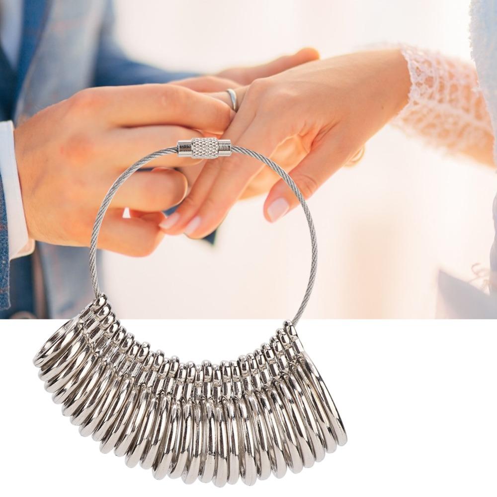 Clear Reading Ring Sizer Silver Measuring Tool Precision Ring Mandrel  Ring Measurement