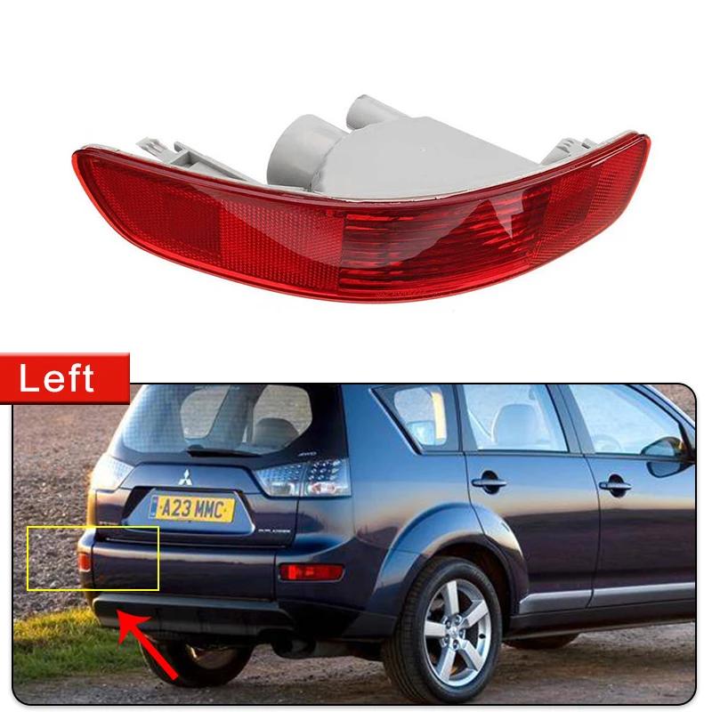 2x For Mitsubishi Outlander CW ZG ZH 2007~2012 Rear Tail Bumper Reflector Light Brake Signal Fog Lamps Red Lens Car Accessories