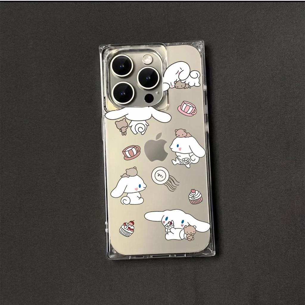 Прозрачный квадратный чехол-накладка для iPhone 14 Pro Max 12 15 Plus 13 16 ProMax 11, защита от окисления, с рисунком собаки с большими ушами