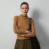 Женская теплая рубашка из немецкого кашемира в вертикальную полоску с длинным рукавом и полувысоким воротником для осени и зимы
