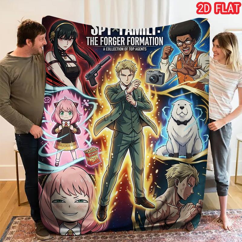 Spy Fake Family Print FlAannel Blanket, High quality Comfortable for All Seasons, Home Decor, Warmth and Comfort