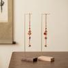 Flat Base Wind Chime Stand Solid Wood Stable Jewelry Display Holder Space-Saving Universal Necklace Storage Rack