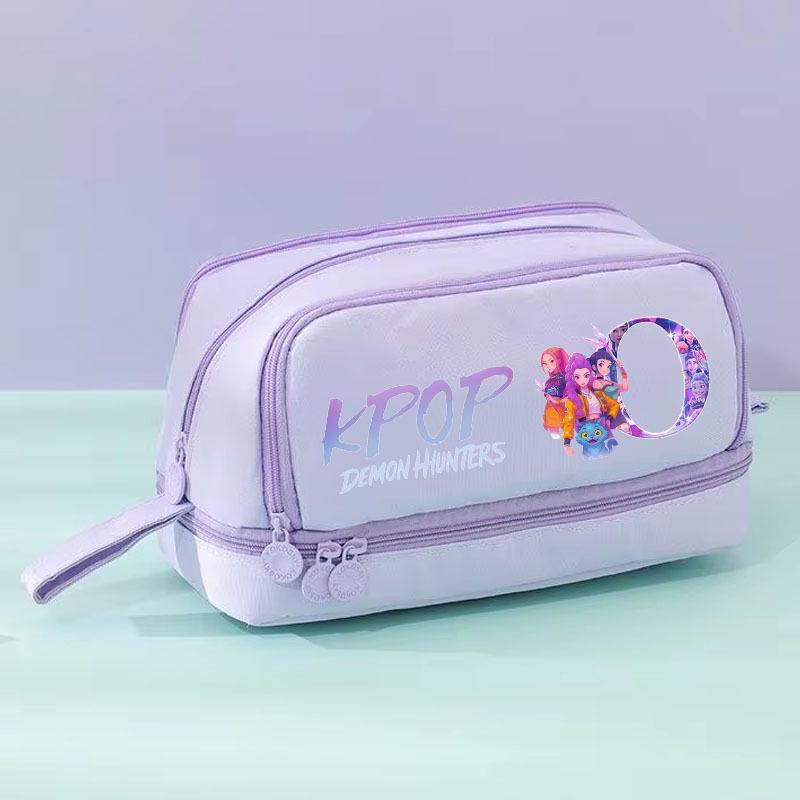 Demon Hunter Girls Team Pencil Case: Large Capacity, Cute Stationery Box for Primary Students