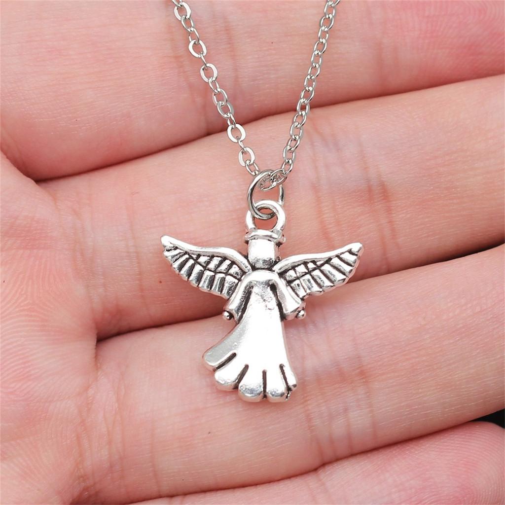 Ожерелье с крыльями ангела в форме персикового сердца, 40 см, короткая цепочка, украшения для девочек, День отца, кавайные материалы