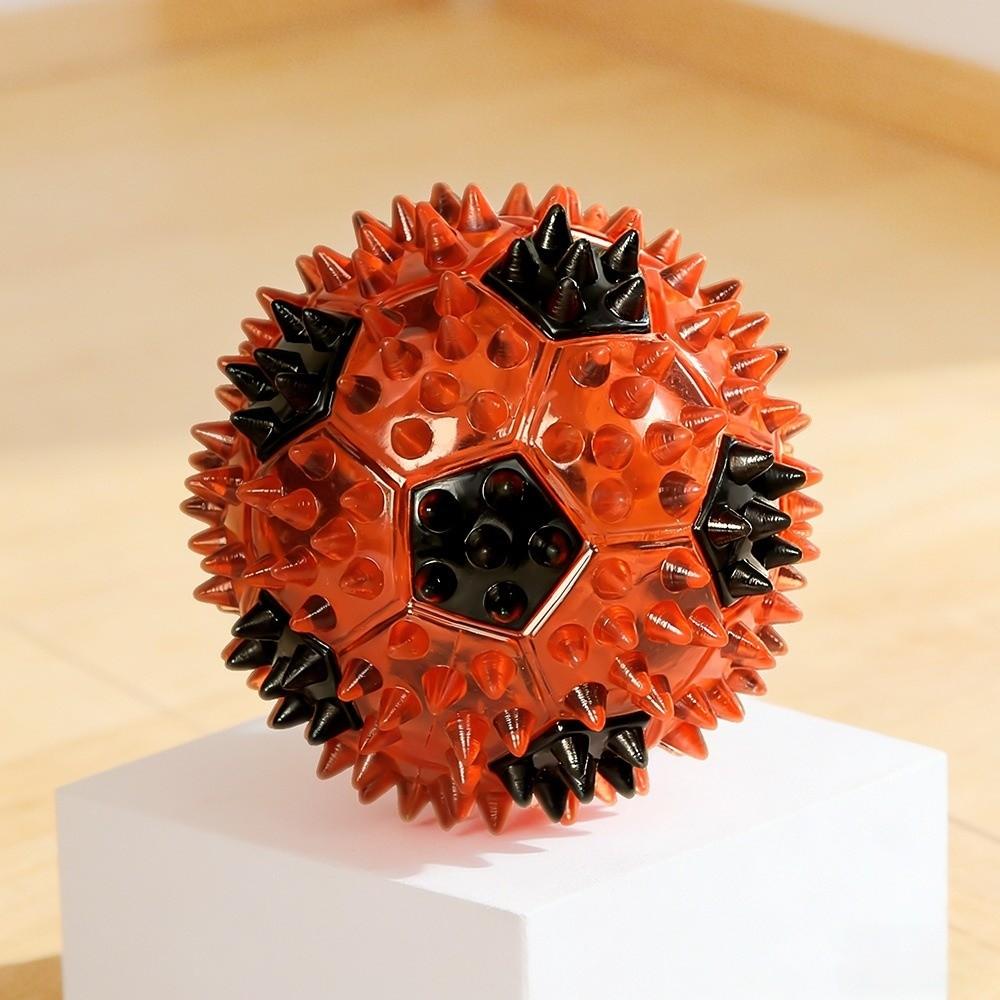 Colorful Dog Chew Ball Elastic TPR Spiky Massage Ball Funny Squeaky Dog Toy Chasing Game