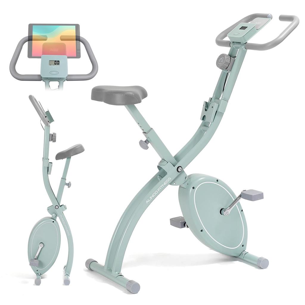 ALINCO Fitness Cross Magnetic 8 Levels of Compact Includes Tablet Easy To Assemble AFBX4123AG Green (ALINCO) Bike, Bike, Load, Quiet, Load, Foldable,