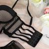 Aduloty Сетчатый полый перспективный летний эротический комплект нижнего белья, женский бюстгальтер на косточках с мягкой подкладкой и тюлевой подвязкой, комплект сексуального нижнего белья