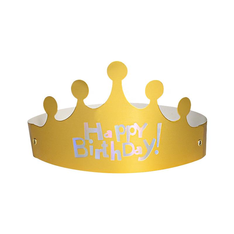 Золотая корона на день рождения для взрослых и детей - складной головной убор для вечеринки в виде торта