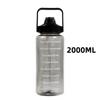 2L Portable Large Capacity Water Bottle with Straw Plastic Water Cup for Outdoor Sport Camping Travel Water Jug with Time Marker