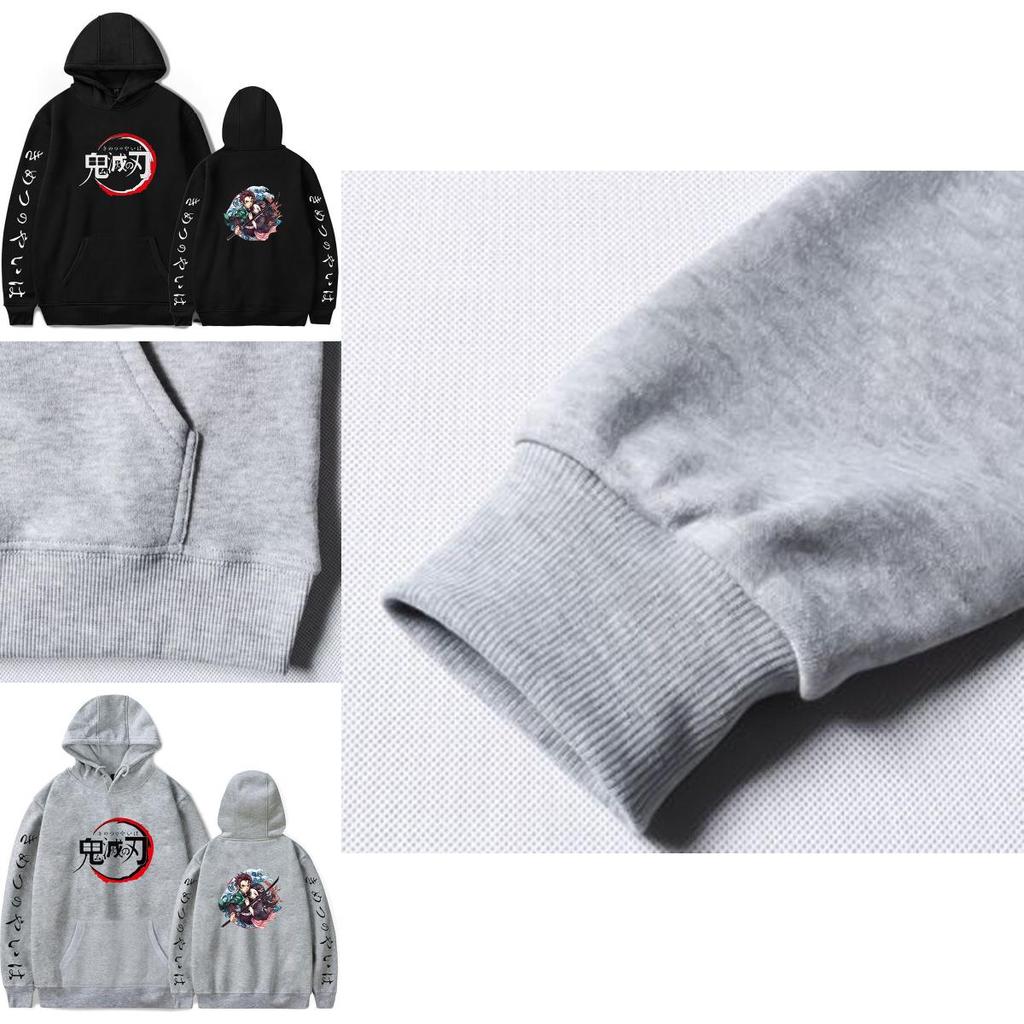 Уютное худи Demon Slayer Kimetsu No Yaiba для поклонников аниме с длинными рукавами