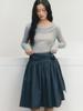 GANISONG Drape Tie Tail T-Shirt_Gray