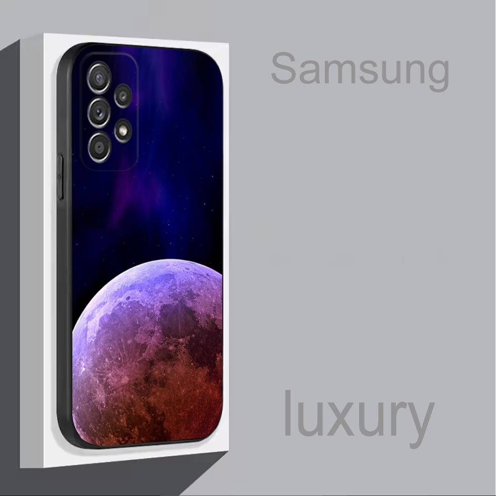 Лунная Галактика Вселенная Крутой Для Samsung S 25,24,23,22,30,21,10,9,Ultra,Plus,Lite,FE,4,5G Чехол для Телефона Черный Мягкий Чехол