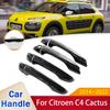 For Citroen C4 Cactus 2014 2015 2016 2017 2018    2022 Gloss Black Outer Door Handle Cover Stickers Car