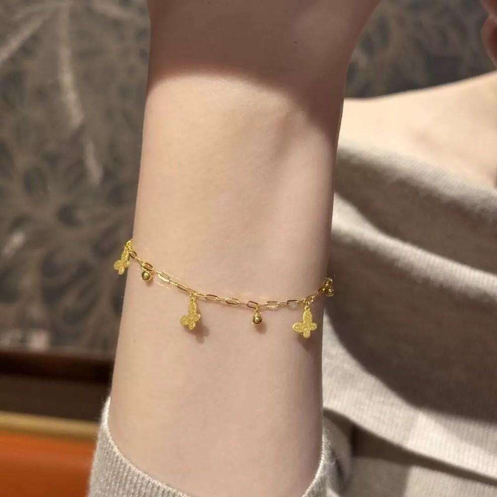 Gold Color Stainless Steel Bracelet Trendy Charm Bracelet New Wrist Chain Jewelry Gifts