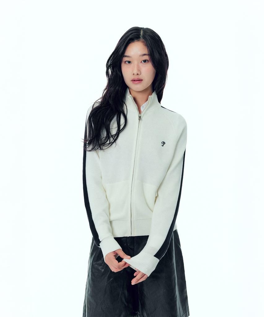 PLAC WOMEN Color-Blocked Zip-Up Ivory
