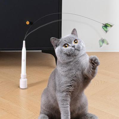 Интерактивные игрушки для кошек для дома, работающие от батареек, с присоской, стимулирующие, двигающиеся игрушки-дразнилки для маленьких и средних котят