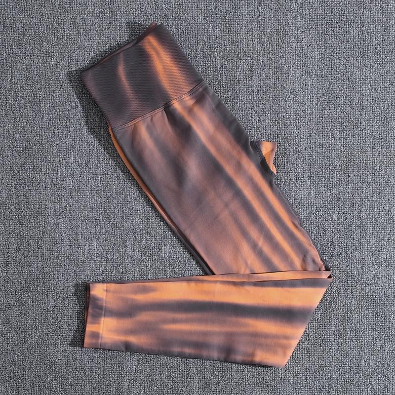 Бесшовные спортивные леггинсы с принтом тай-дай, женская одежда для тренировок в тренажерном зале, йоге, леггинсы с высокой талией и принтом