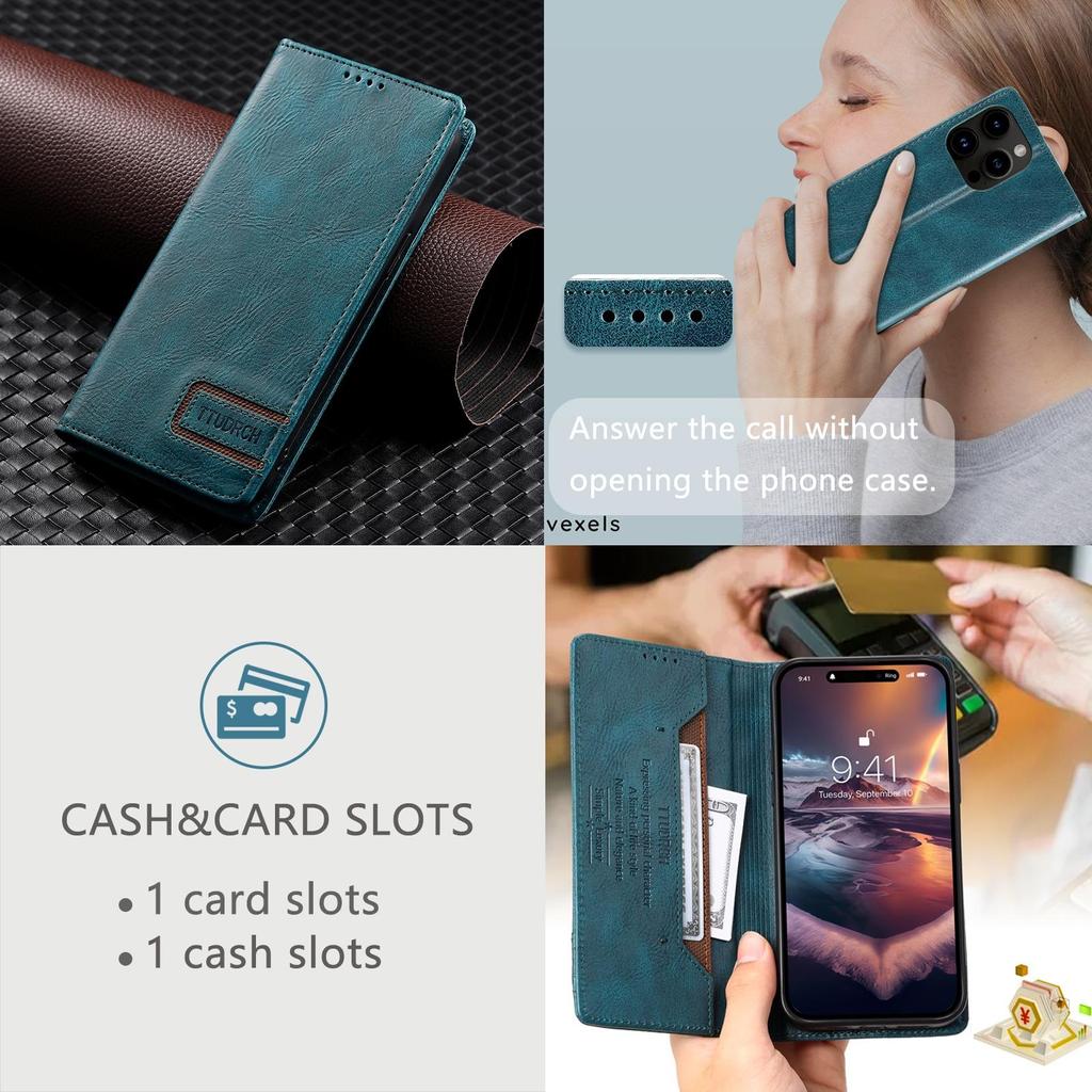 Откидной чехол-кошелек с защитой от кражи, магнитный кожаный чехол для iPhone 15, 14, 13, 12, 11 Pro Max XS MAX 8P 7P/Samsung S23 S22 S21 Ultra Plus A14 A54 A13 A53