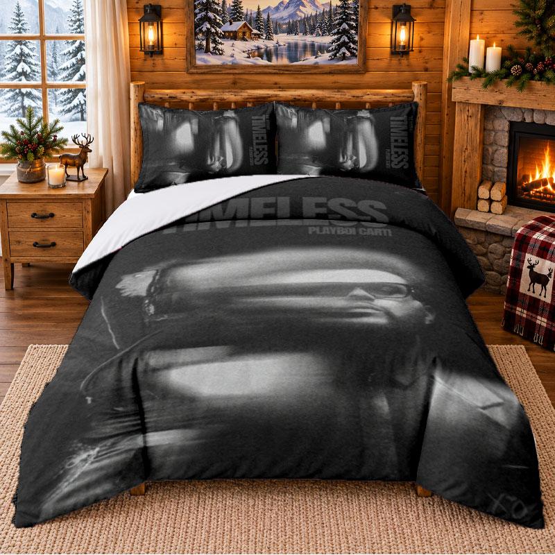 The Weeknd Pattern Bedding 3Pcs Set Bed Sheet And Pillowcases For Indoor Bedroom