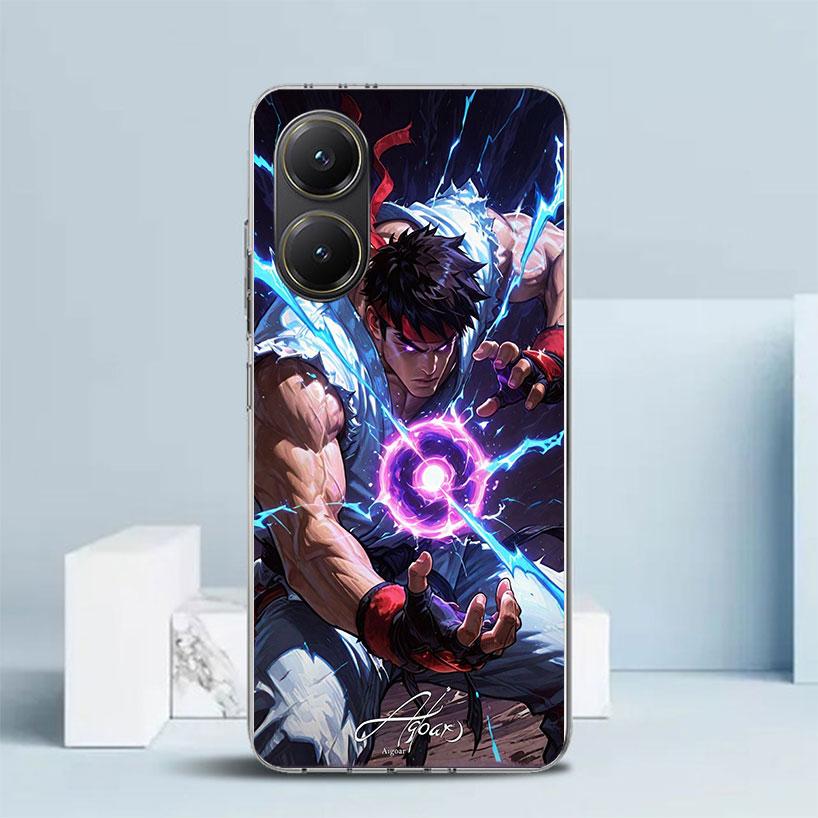 Игровой чехол S-Street F-FighterS с мягкой крышкой для телефонов Xiaomi Poco F7 Ultra X7 X6 X5 Pro M7, Redmi 15 15C 13 13C 12 12C 10 10C с принтом