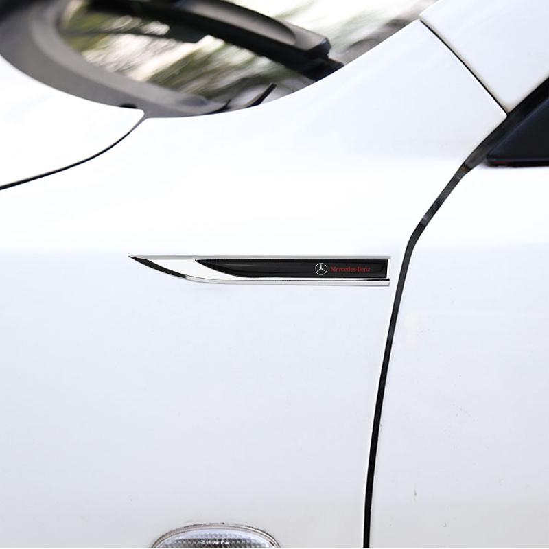1 Pair Car Side Fender Knife Stickers Emblem Badge Decals Trim Styling for Mercedes Benz AMG W203 W206 W220 W205 W211 W212 W201 HIJKL1