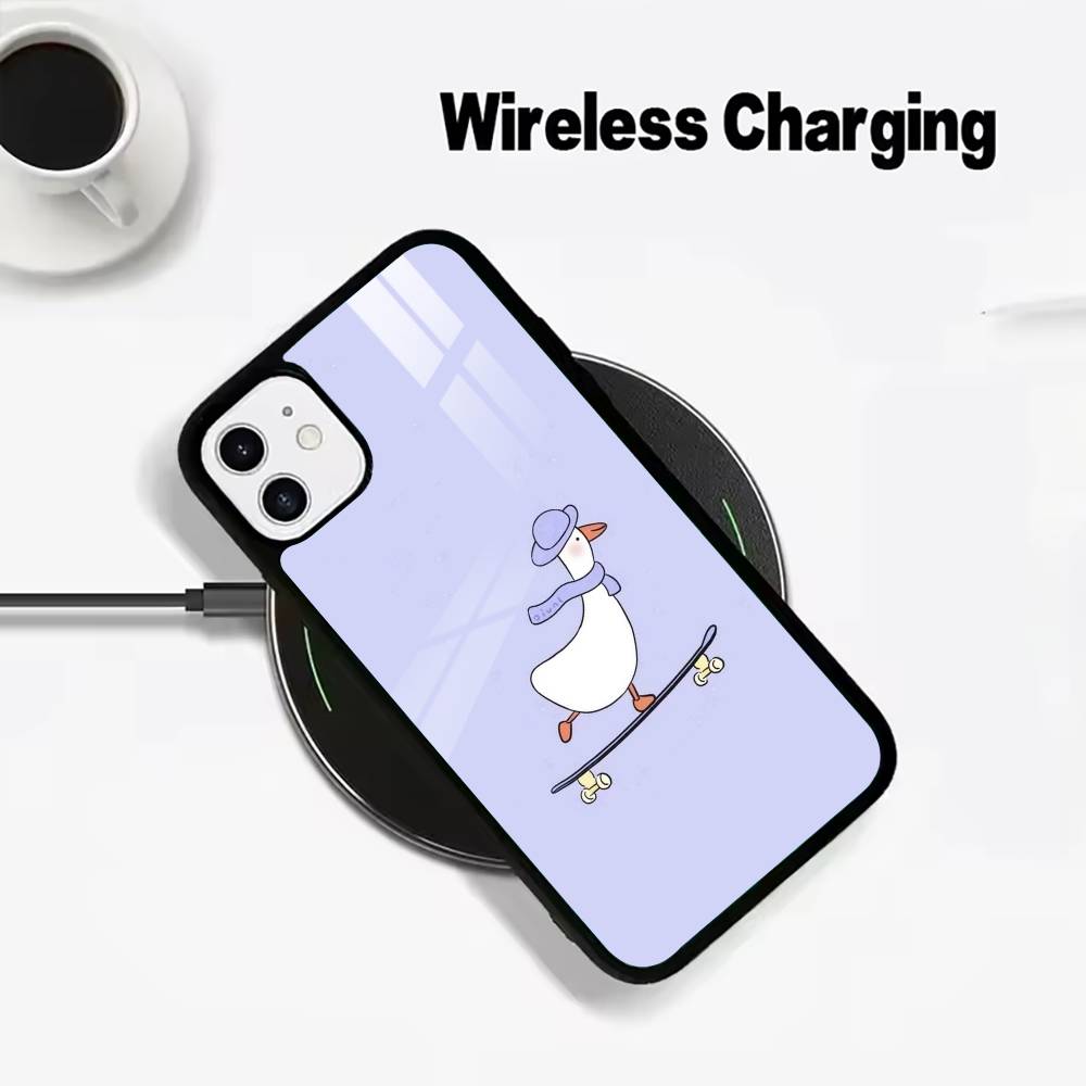 F-Funny Duck Wireless charging phone case compatible with iPhone 17/16/15/14/13/12/11