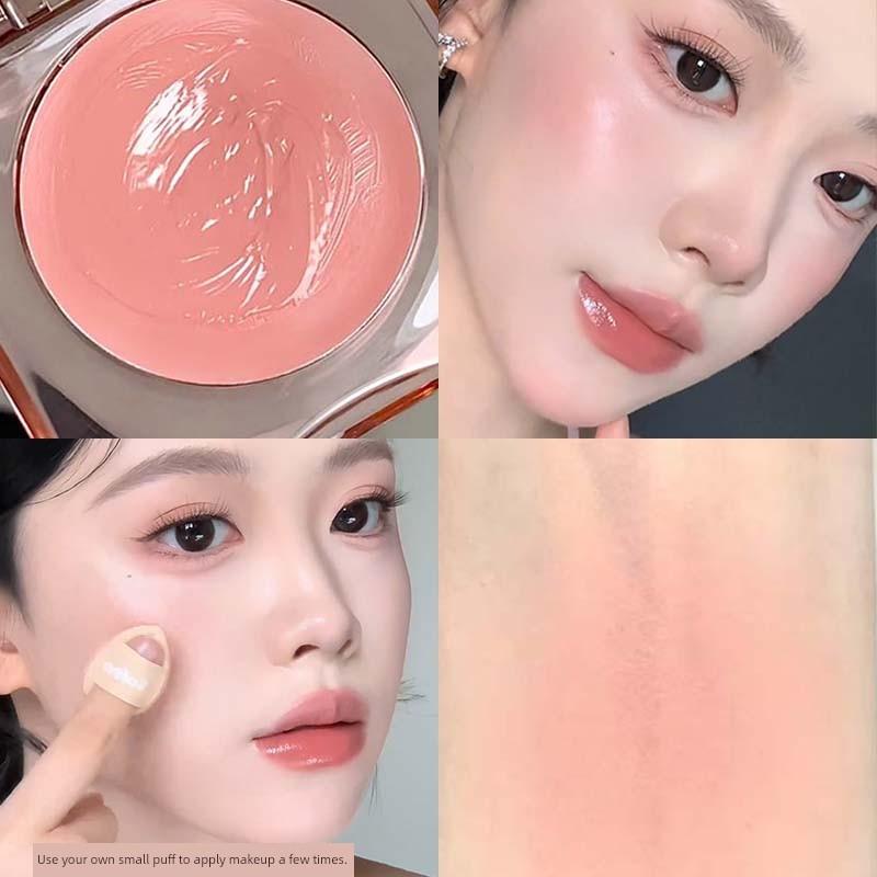 Pink and Tender Is Spring! Moisturizing Blush Cream Silky Texture Korean Series Tender Expansion Shrink Color Brightening Brush