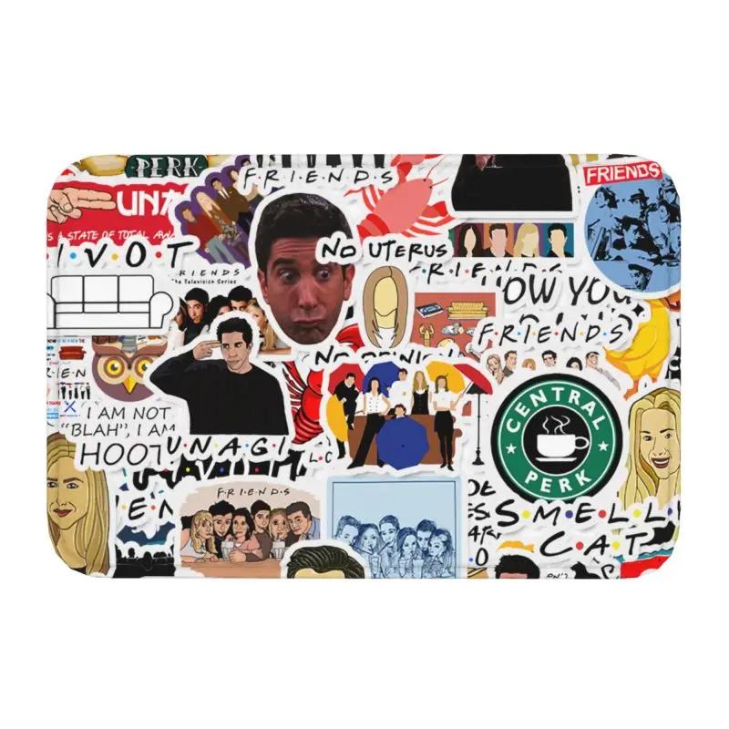 Funny TV Show Friends Collage Front Floor Door Entrance Mats Indoor Bathroom Kitchen Doormat Toilet Carpet Rug