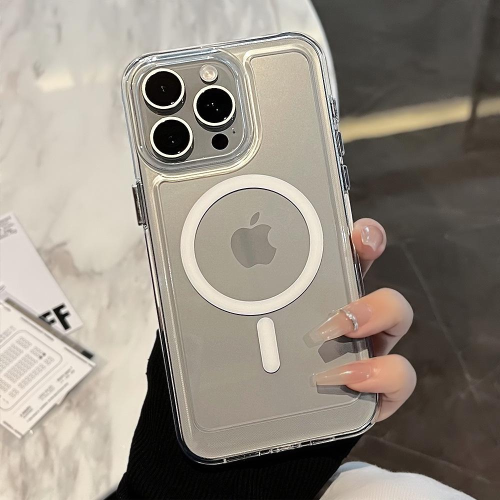 Прозрачный магнитный чехол для телефона, подходящий для телефонов Apple