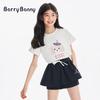 BARRY BANNY Детская футболка с коротким рукавом и вышивкой щенка, с круглым вырезом