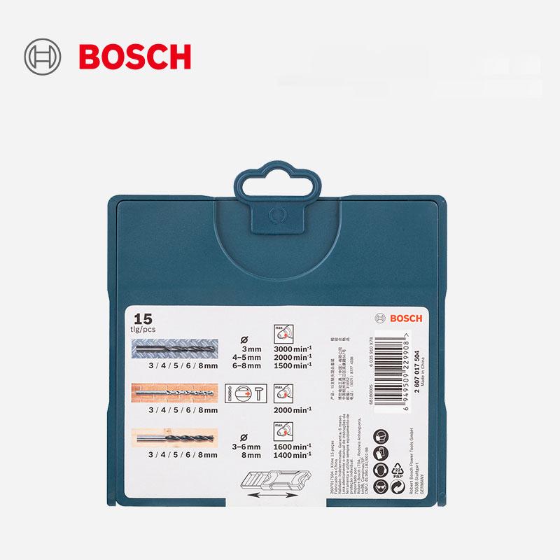 Bosch Электрические сверла, набор из 15 шт., смешанный набор, подходят для электрических дрелей Bosch