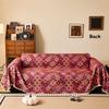 Bohemian Jacquard Cotton Linen Sofa Cover All-Season One-Piece Anti Scratch Sofa Towel Color Plaid Multifunctional Blanket