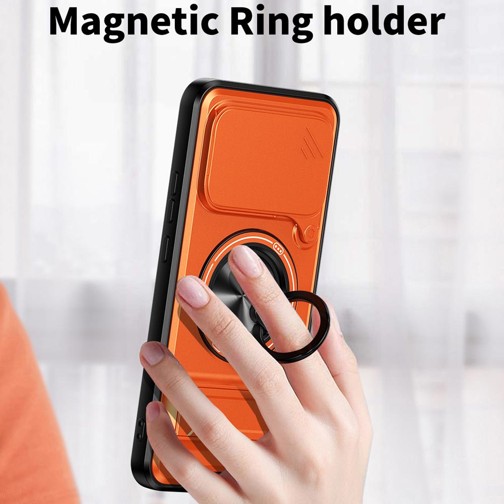 KEYSION Магнитный чехол для телефона OPPO Reno13 Pro 5G Reno13 F 5G Защита камеры со сдвижной крышкой Вертикальная подставка Кольцо Ударопрочный чехол