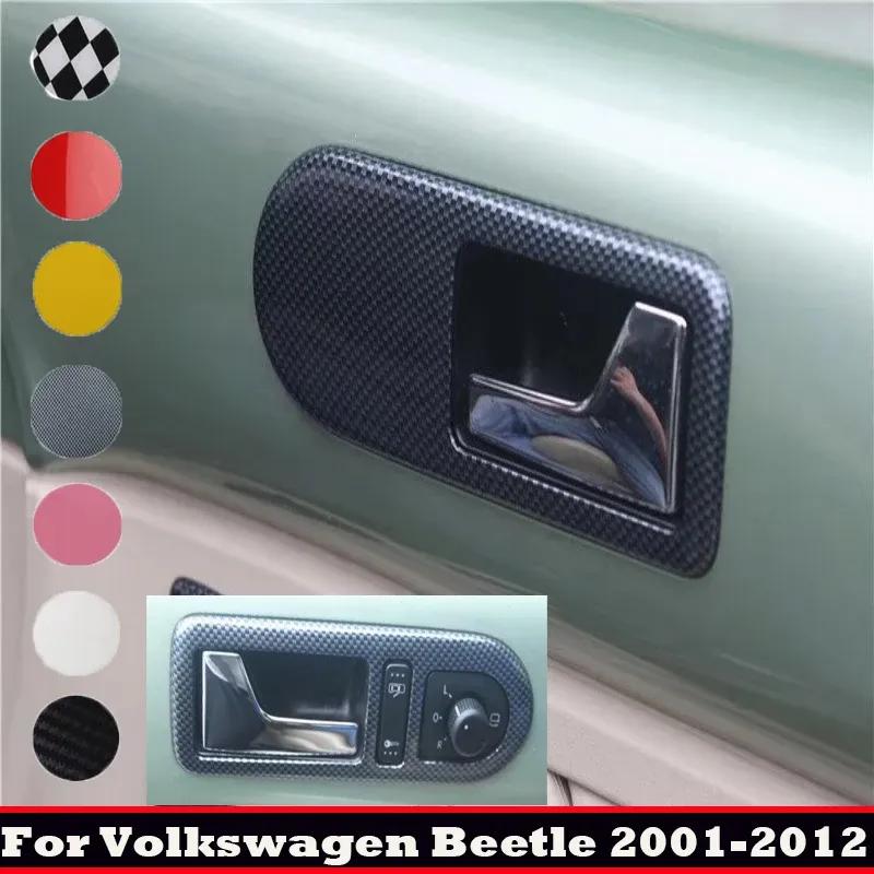 Для Volkswagen vw Beetle 2001-2012 ABS красное углеродное волокно Внутренняя панель чаши двери ручки ручки Защитная крышка Аксессуары для интерьера