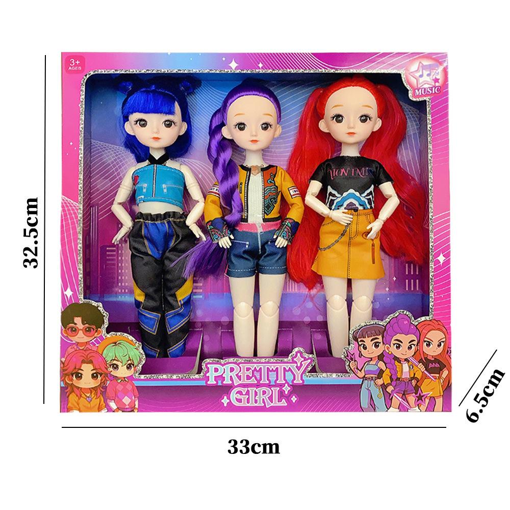 Новая K-POP Девушка-Охотница на Демонов 3D Глаза Сочлененная Кукла Lumimila Zoi ПВХ Фигурка Игрушка Подарок на День Рождения
