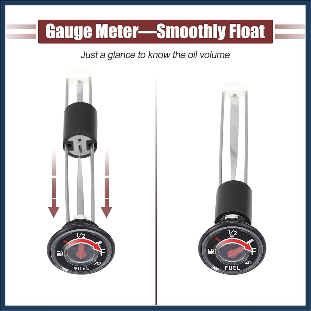 ATV Fuel Gas Tank Level Gauge Meter with Cap for Kawasaki Bayou 220 250 300 KLF for Kawasaki Prairie 300 400 KVF Replace 52005-1121 Gas Tank Gauge