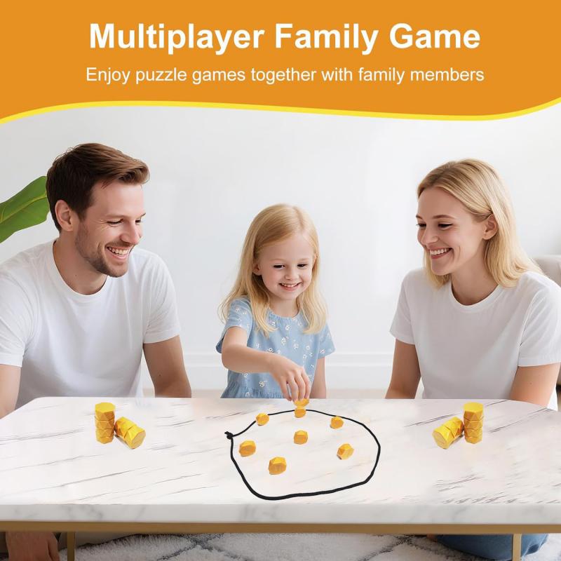 Magnetic Chess Board Game Logic Thinking Training Puzzle Toy Kids Party Game Large Injection Molded Magnetic Pieces Gold 20pcs with Storage Bag