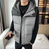 Зимняя новая куртка-пуховик жилет мужской короткий с капюшоном цветной пух утолщенный