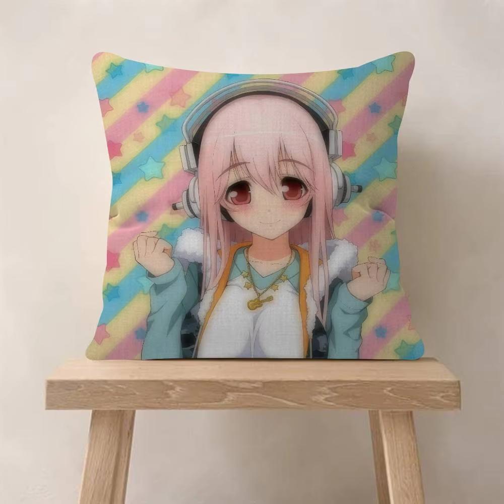 Beautiful Super Sonico Anime Cushion Cover Decor Pillowcase Home Sofa Pillow Cover