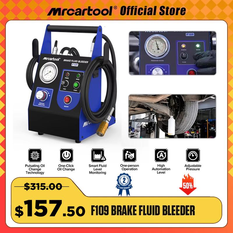 MR CARTOOL F109 Машина для замены и откачки тормозной жидкости автомобиля Электрический импульсный вакуумный насос для перекачки Очистка трубопровода 220В 110В